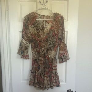 Umgee Floral Patterned Blouse